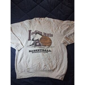 Vintage 80s UAS Indian Hills‎ Basketball Sweatshirt Gray Mens XL Made in USA